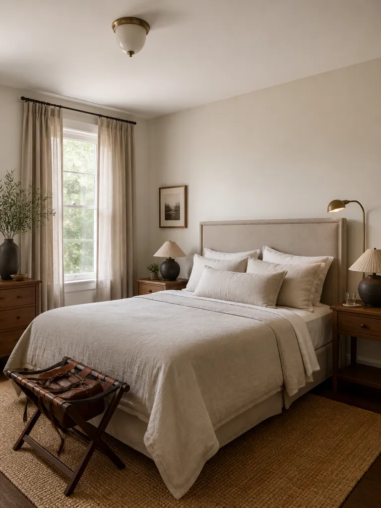 Linen Fabric Guest Bedroom Ideas